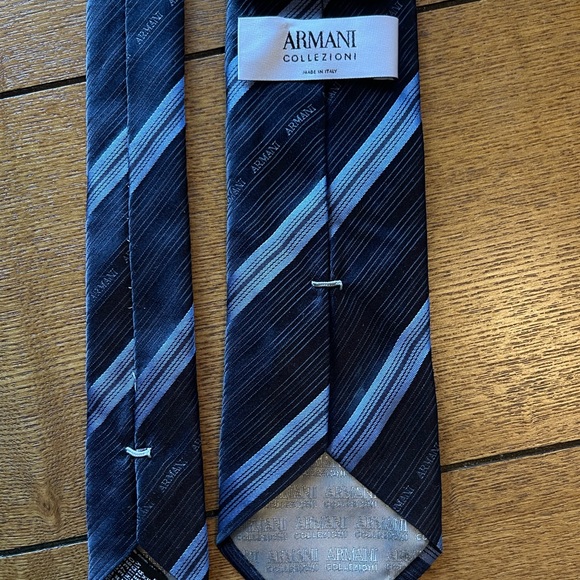 Vintage ARMANI Tie (100% Silk, Made in Italy) - Blue/Dark Blue - Picture 1 of 4
